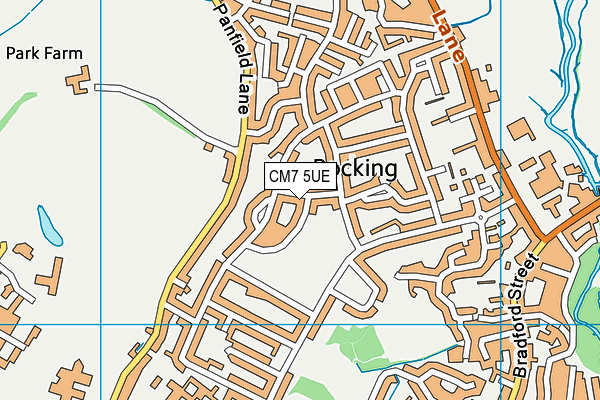 CM7 5UE map - OS VectorMap District (Ordnance Survey)