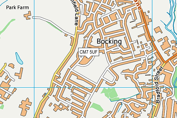 CM7 5UF map - OS VectorMap District (Ordnance Survey)