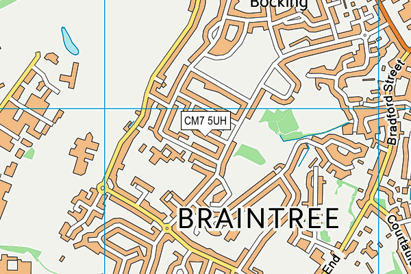 CM7 5UH map - OS VectorMap District (Ordnance Survey)