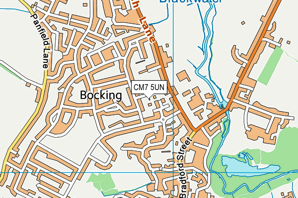 CM7 5UN map - OS VectorMap District (Ordnance Survey)