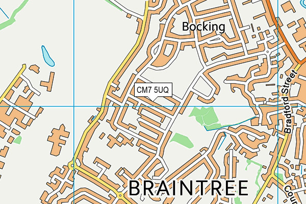 CM7 5UQ map - OS VectorMap District (Ordnance Survey)