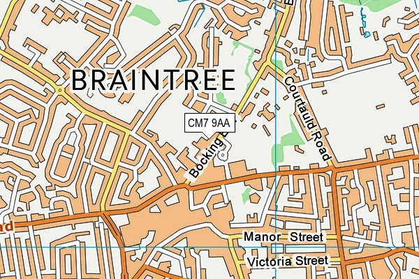 CM7 9AA map - OS VectorMap District (Ordnance Survey)