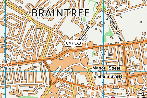 CM7 9AB map - OS VectorMap District (Ordnance Survey)