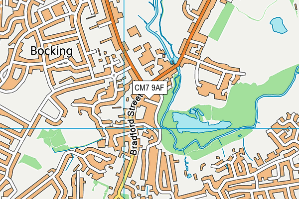 CM7 9AF map - OS VectorMap District (Ordnance Survey)