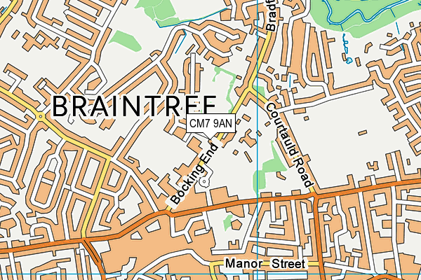 CM7 9AN map - OS VectorMap District (Ordnance Survey)