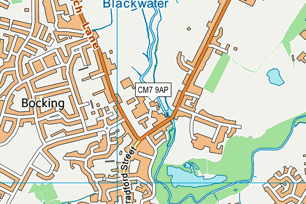 CM7 9AP map - OS VectorMap District (Ordnance Survey)