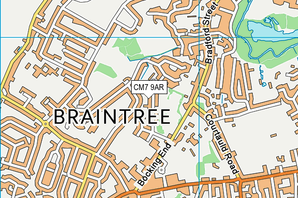 CM7 9AR map - OS VectorMap District (Ordnance Survey)