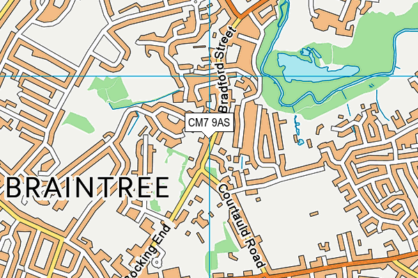 CM7 9AS map - OS VectorMap District (Ordnance Survey)