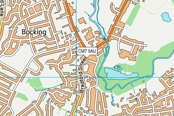 CM7 9AU map - OS VectorMap District (Ordnance Survey)