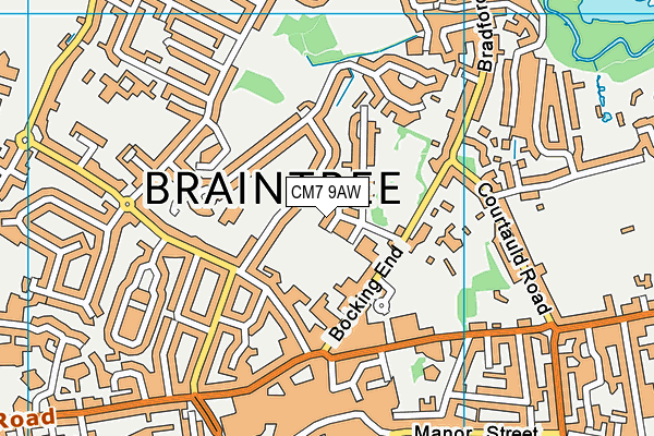 Braintree Cricket Club map (CM7 9AW) - OS VectorMap District (Ordnance Survey)