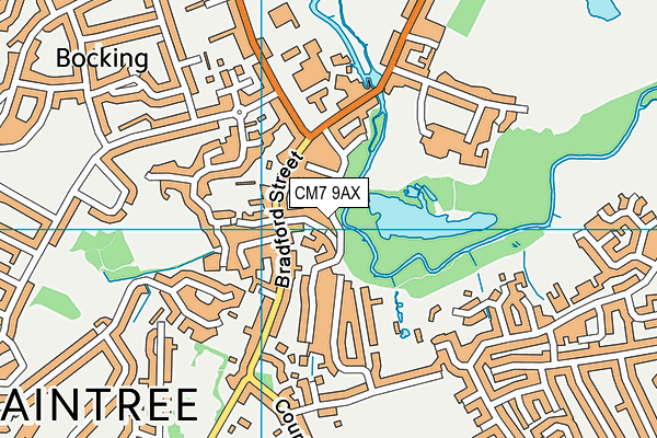 CM7 9AX map - OS VectorMap District (Ordnance Survey)