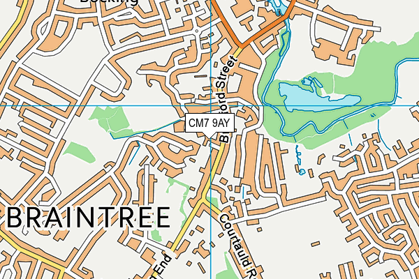 CM7 9AY map - OS VectorMap District (Ordnance Survey)