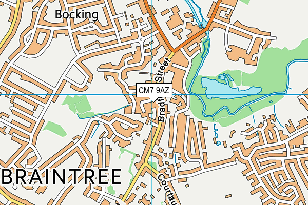 CM7 9AZ map - OS VectorMap District (Ordnance Survey)