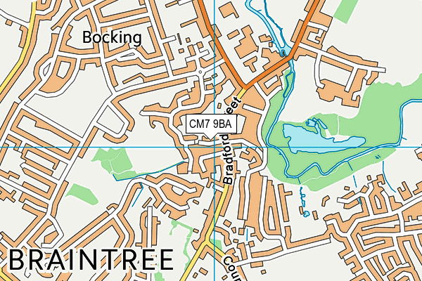 CM7 9BA map - OS VectorMap District (Ordnance Survey)