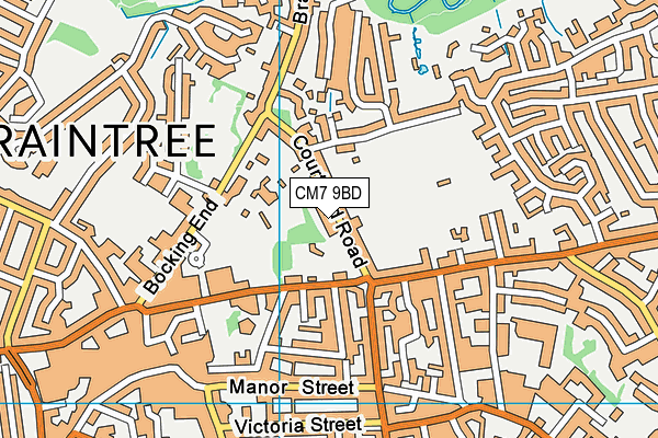 CM7 9BD map - OS VectorMap District (Ordnance Survey)