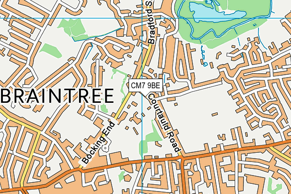 CM7 9BE map - OS VectorMap District (Ordnance Survey)