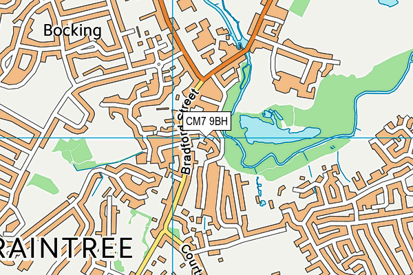 CM7 9BH map - OS VectorMap District (Ordnance Survey)