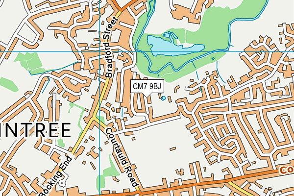 CM7 9BJ map - OS VectorMap District (Ordnance Survey)