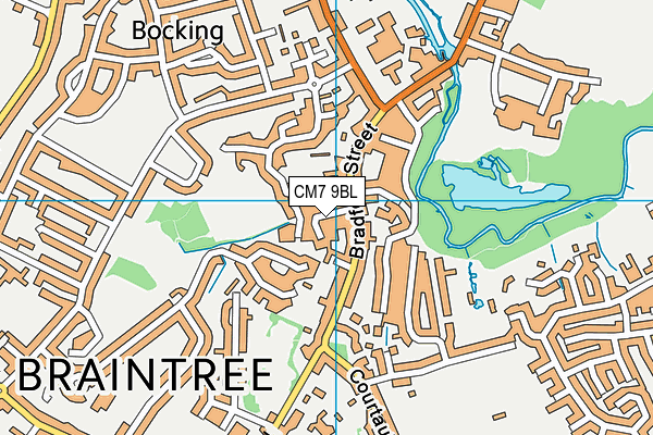 CM7 9BL map - OS VectorMap District (Ordnance Survey)