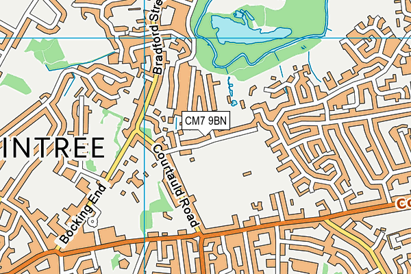 CM7 9BN map - OS VectorMap District (Ordnance Survey)