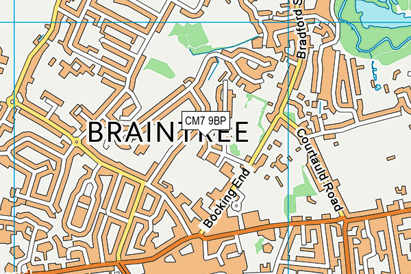 CM7 9BP map - OS VectorMap District (Ordnance Survey)