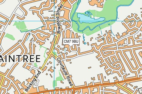 CM7 9BU map - OS VectorMap District (Ordnance Survey)