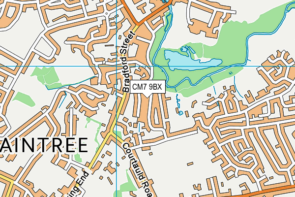 CM7 9BX map - OS VectorMap District (Ordnance Survey)