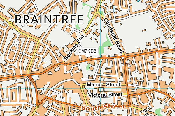 CM7 9DB map - OS VectorMap District (Ordnance Survey)