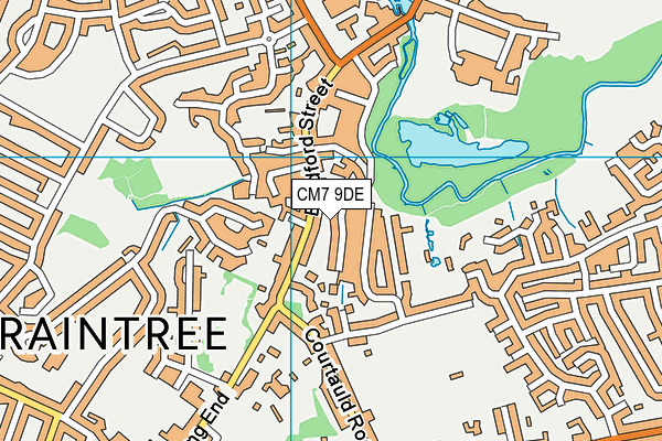 CM7 9DE map - OS VectorMap District (Ordnance Survey)