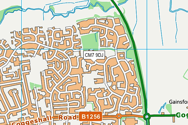 CM7 9DJ map - OS VectorMap District (Ordnance Survey)