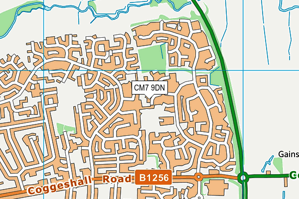 CM7 9DN map - OS VectorMap District (Ordnance Survey)