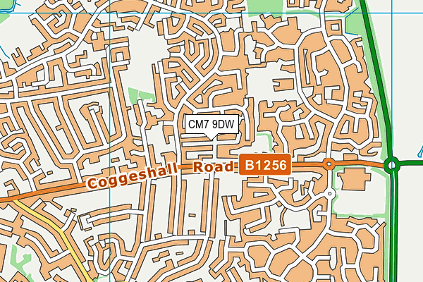 CM7 9DW map - OS VectorMap District (Ordnance Survey)