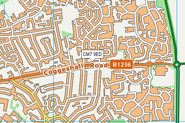 CM7 9ED map - OS VectorMap District (Ordnance Survey)