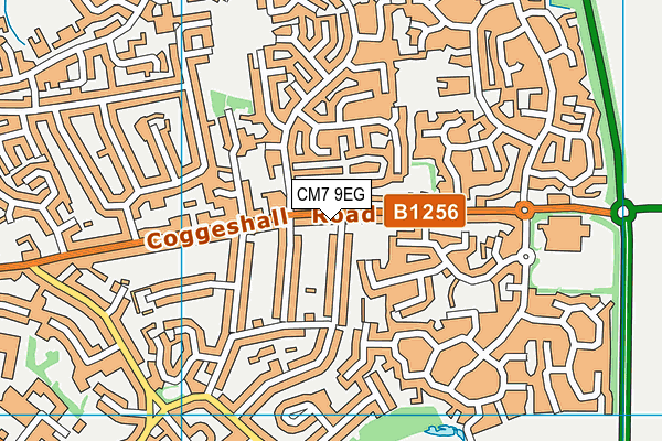 CM7 9EG map - OS VectorMap District (Ordnance Survey)