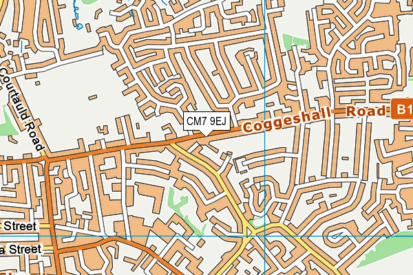 CM7 9EJ map - OS VectorMap District (Ordnance Survey)