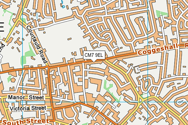 CM7 9EL map - OS VectorMap District (Ordnance Survey)
