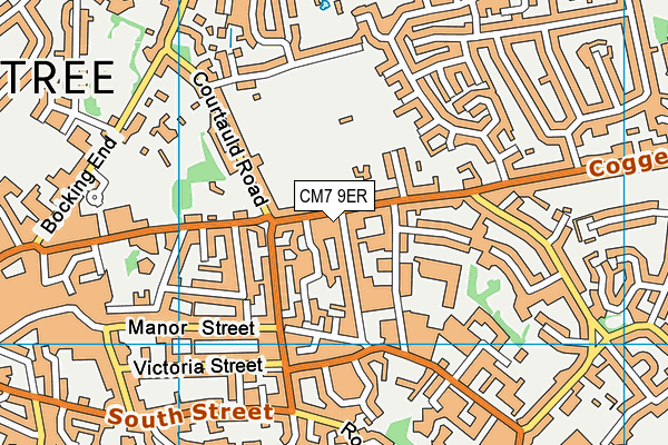 CM7 9ER map - OS VectorMap District (Ordnance Survey)