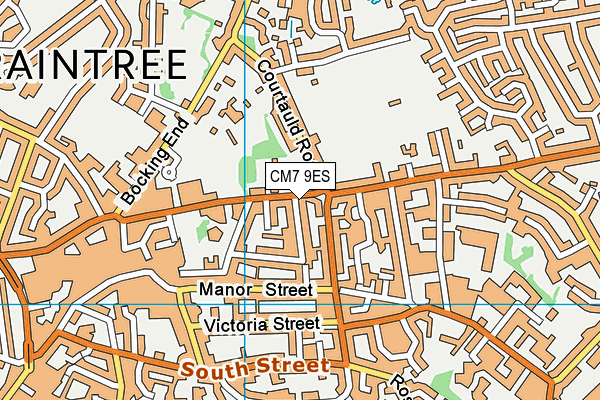 CM7 9ES map - OS VectorMap District (Ordnance Survey)