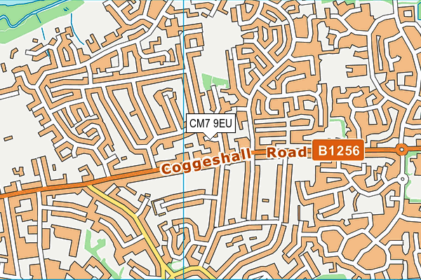 CM7 9EU map - OS VectorMap District (Ordnance Survey)