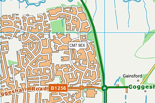 CM7 9EX map - OS VectorMap District (Ordnance Survey)