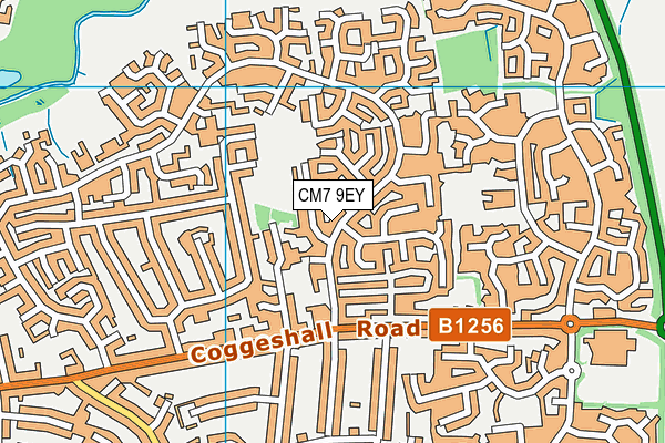 CM7 9EY map - OS VectorMap District (Ordnance Survey)