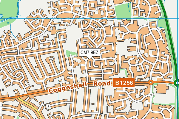 CM7 9EZ map - OS VectorMap District (Ordnance Survey)
