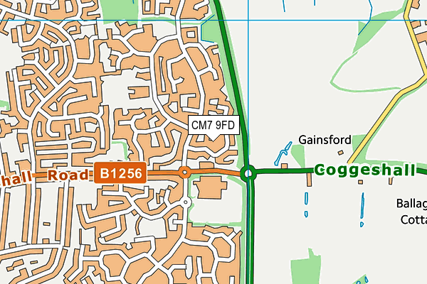 CM7 9FD map - OS VectorMap District (Ordnance Survey)