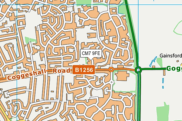 CM7 9FE map - OS VectorMap District (Ordnance Survey)