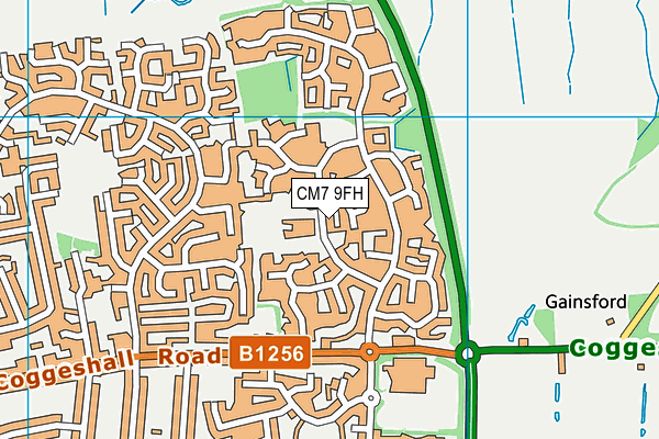 CM7 9FH map - OS VectorMap District (Ordnance Survey)