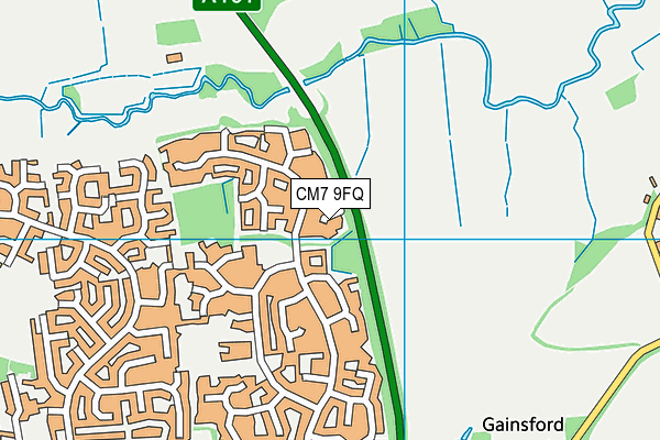 CM7 9FQ map - OS VectorMap District (Ordnance Survey)