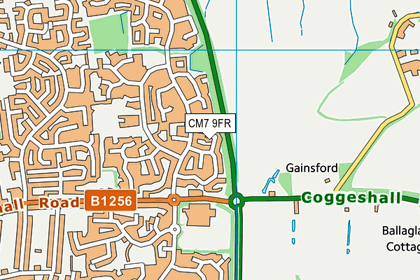 CM7 9FR map - OS VectorMap District (Ordnance Survey)