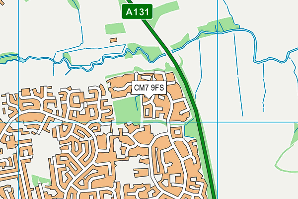 CM7 9FS map - OS VectorMap District (Ordnance Survey)