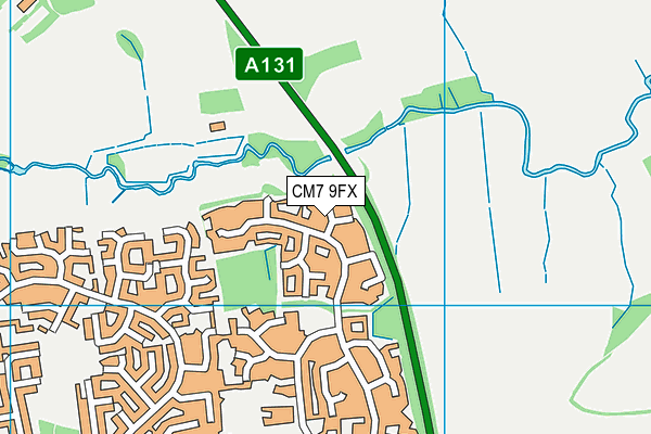 CM7 9FX map - OS VectorMap District (Ordnance Survey)