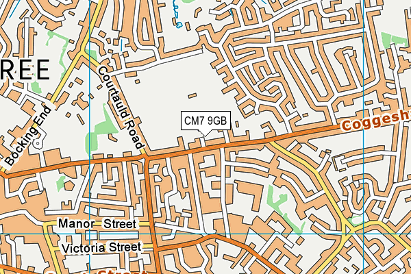 CM7 9GB map - OS VectorMap District (Ordnance Survey)